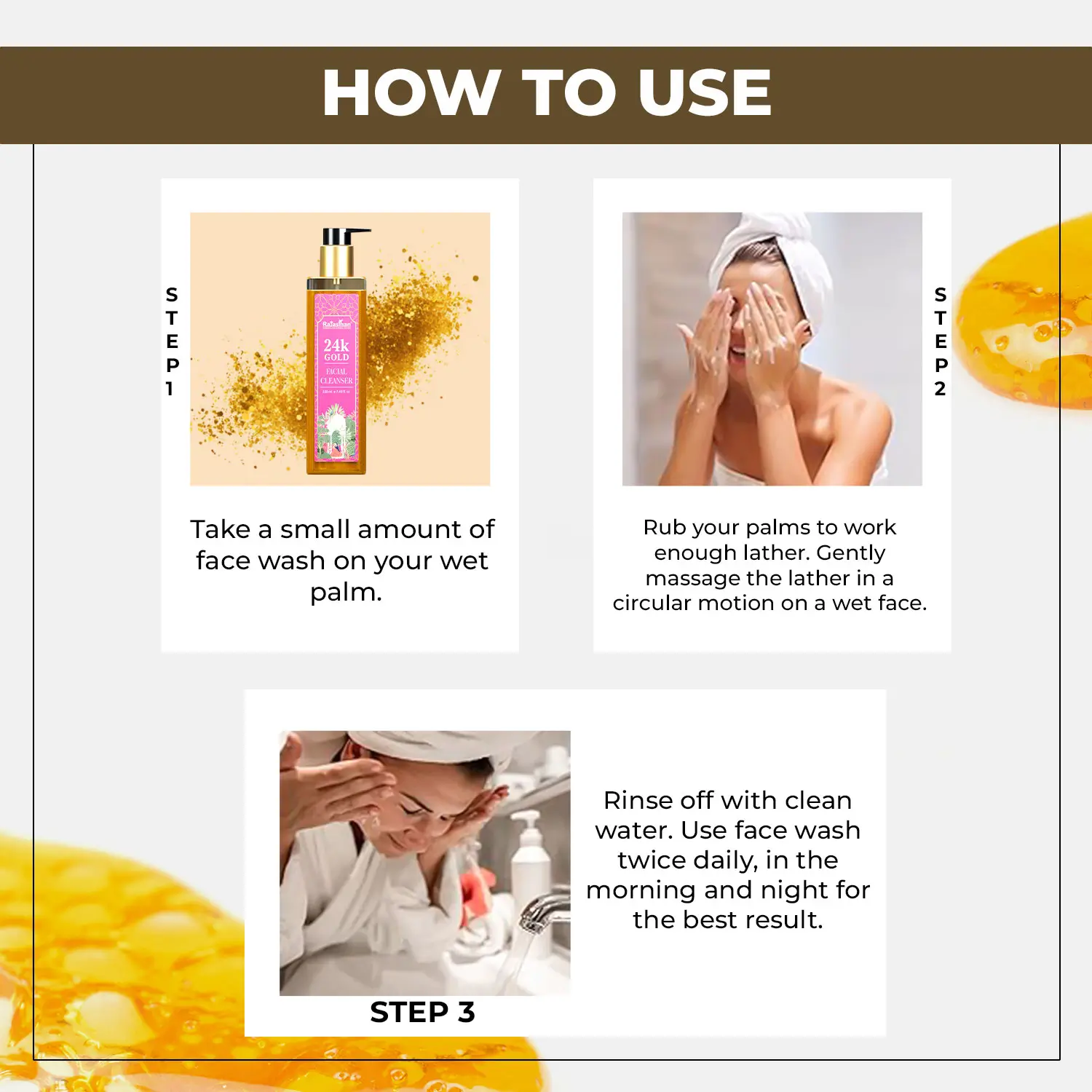 how to use 24k gold facial cleanser1