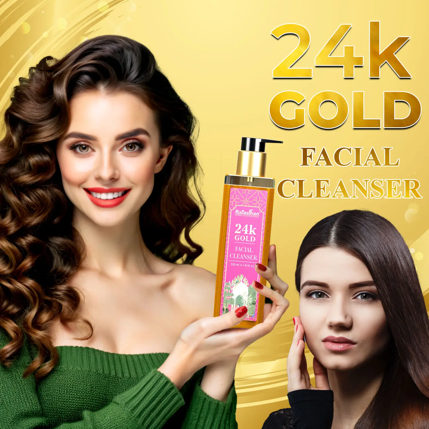 natural gold cleanser for youthful skin