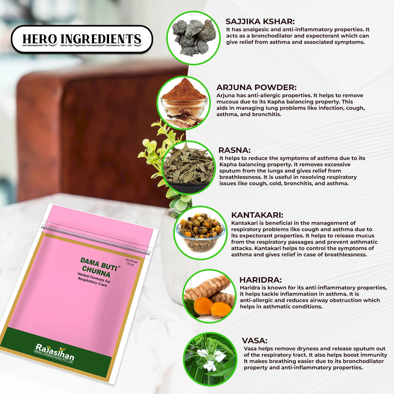 herbs in dama buti churna