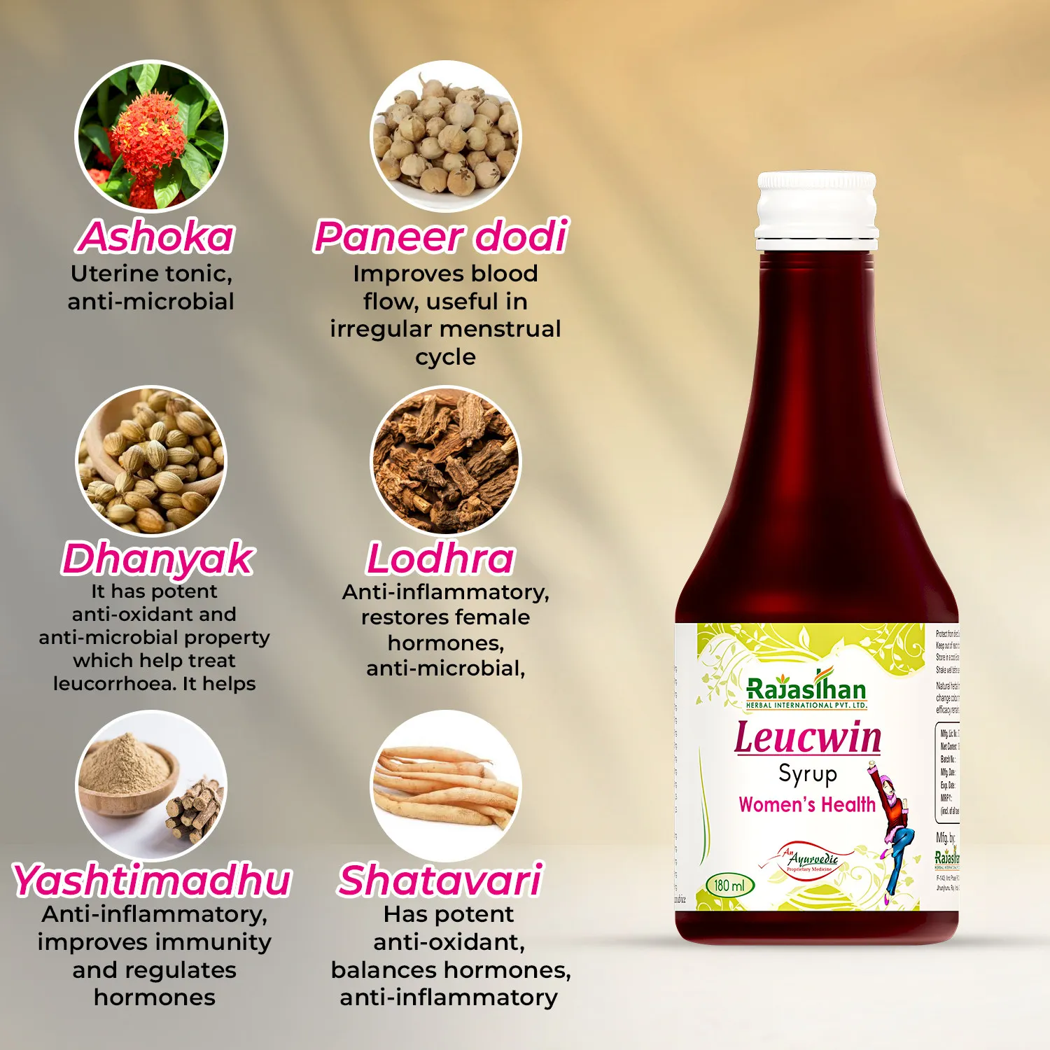 key herbs in leucwin syrup and benefits