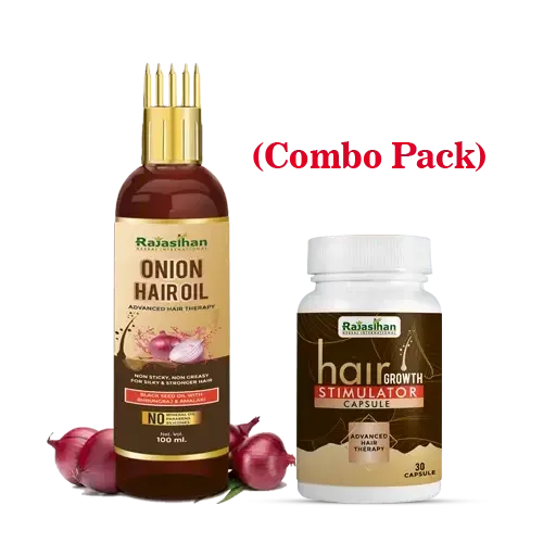 Onion Hair Oil & Hair Growth Stimulator Capsule (Combo Pack)