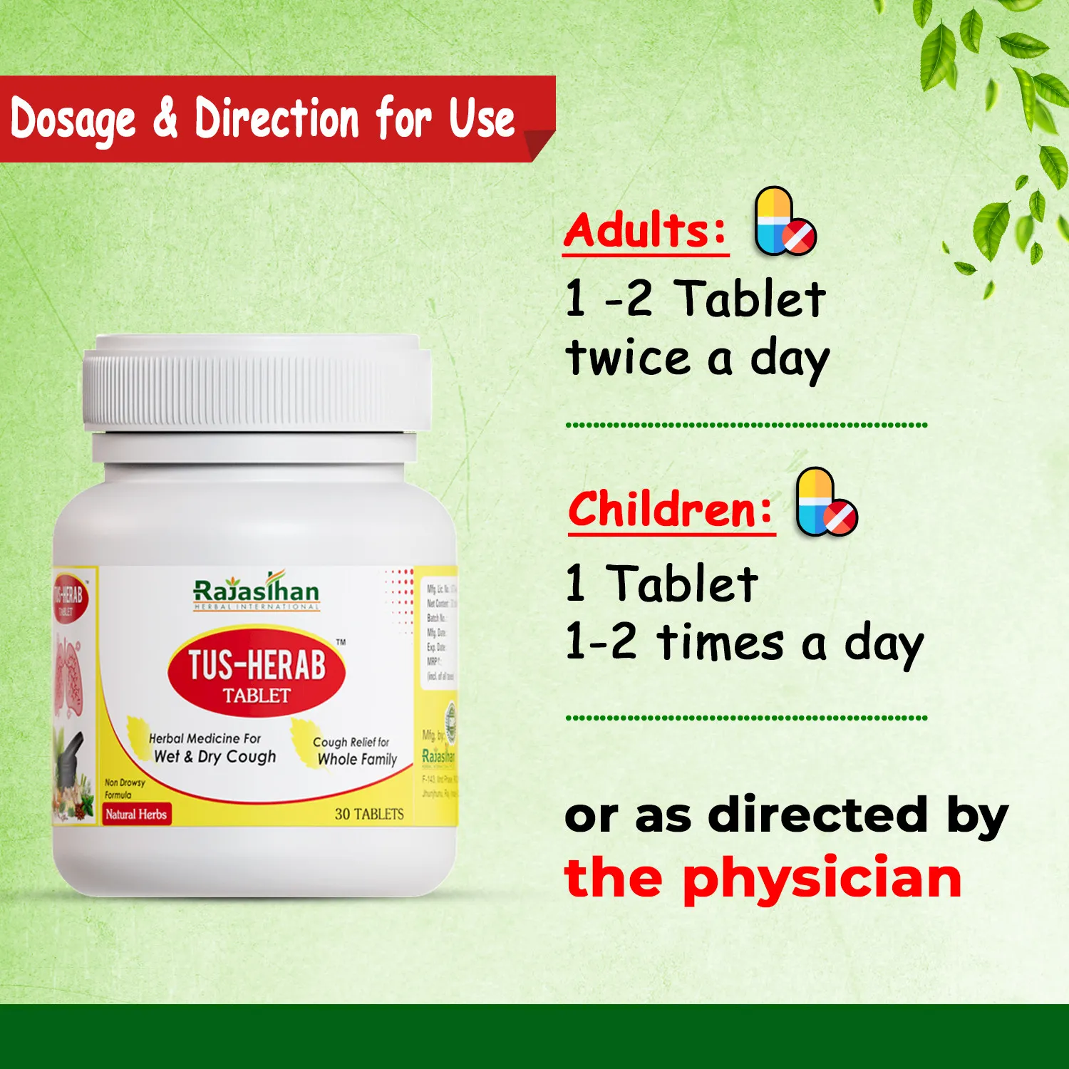 dosages of tus herab tablet