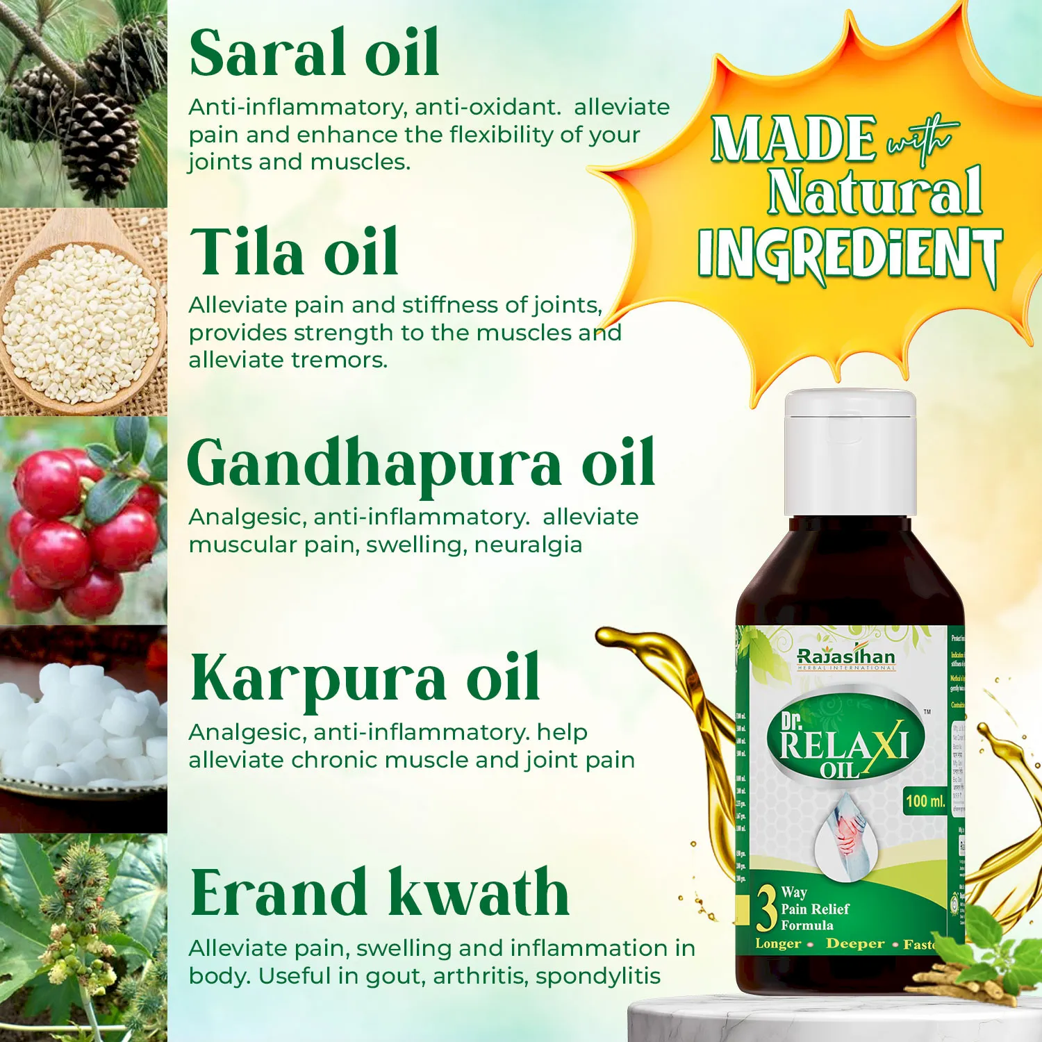 dr relaxi oil key ingredients and their benefits