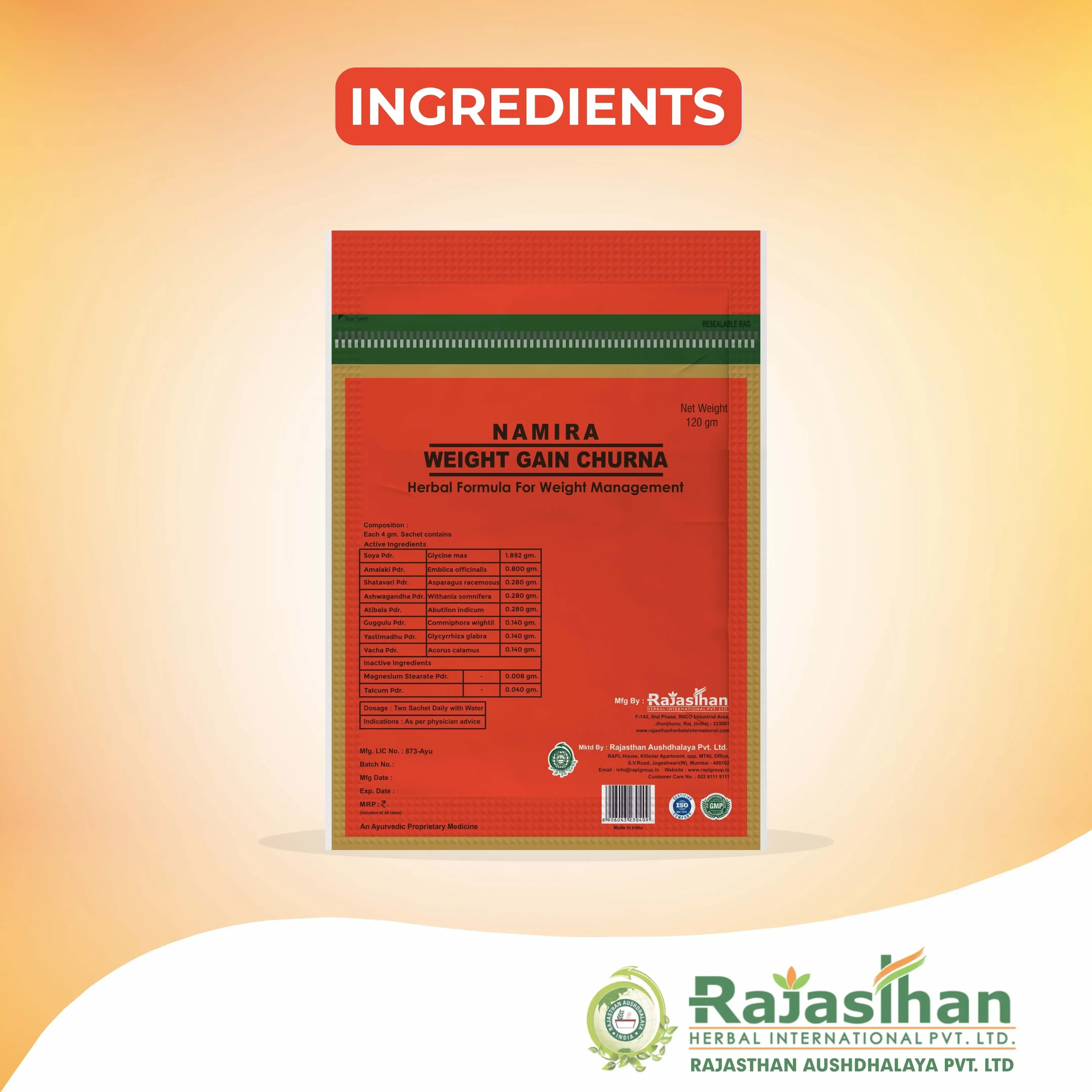 namira weight gain churna ingredients