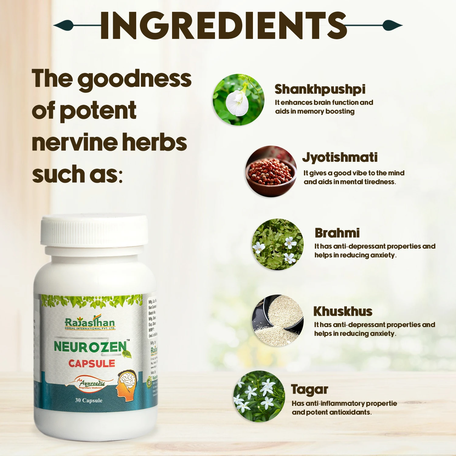 ingredients in neurozen capsule