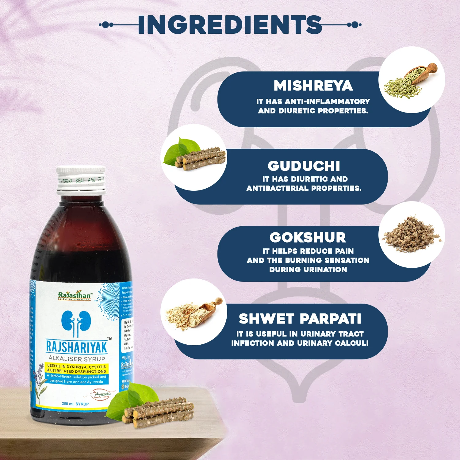 ingredients in rajshariyak alkaliser syrup